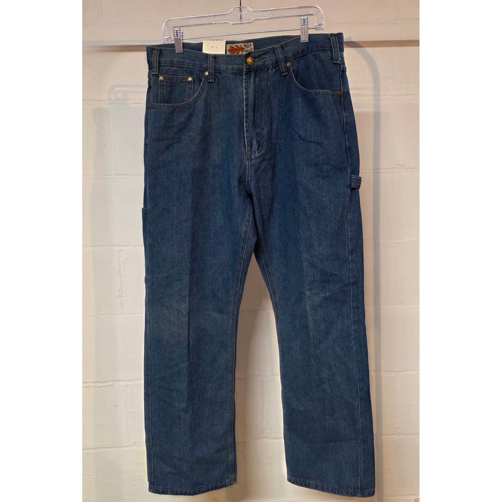 NWT FIELD N FOREST Mens Carpenter Jeans 34x30 Medium Stone‎ Rugged Apparel Denim